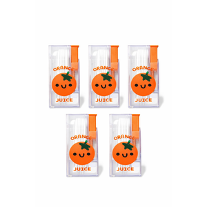 Orange Juice Dental Floss Pick Holder, Set of 5