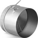 Therwen Backdraft Damper Duct Manual Volume Damper with Sleeve Galvanized Sheet Adjustment Airflow Ducting Branch HVAC Air Balancing for Range Hoods, Fans(1 Pc, 8 Inch)