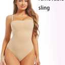 Strapless Shapewear Tummy Control Bodysuit Body Shaper Women (Small, Beige)