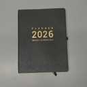 Planner 2026-2027 - 8.5" x 11" 2026-2027 Planner Weekly and Monthly, July 2026 - June 2027, Faux Leather Cover, Pen Holder, Pocket, 25 Notes Pages, A4 Premium Paper - Gray