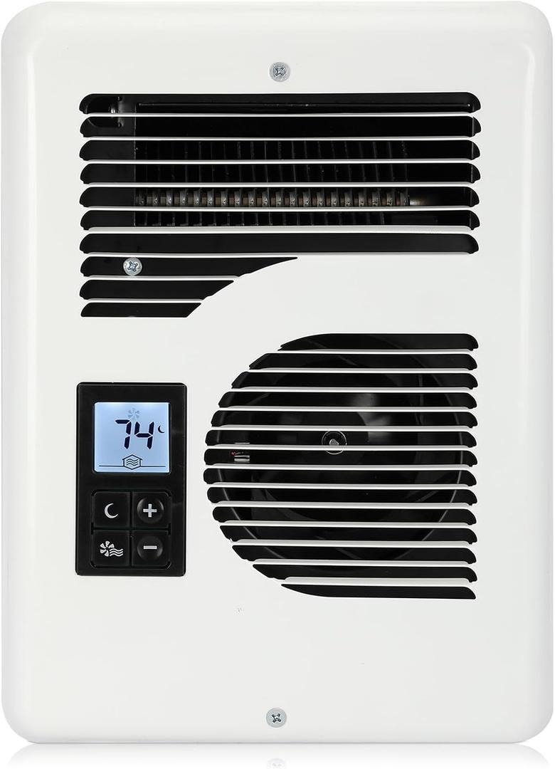 Upgraded In-Wall Heater CEC163TW – Electric Wall Heater with Digital Thermostat, 1600/1500/1000 Watts, 5460/5120/3410 BTU, 240/208/120 Volts, Quiet Smart Heating for Indoor Rooms & Bathrooms