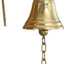 Vintage Cast Iron Dinner Bell as Entry Door Bell, Outside Hanging Decor or Indoor Decoration Wall Antique Farm and Front Gate Bell, Shiney Gold