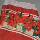 Horaldaily Christmas Tablecloth 7070 Inch Round, Poinsettia Red Washable Table Cover for Party Picnic Dinner Decor