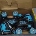 Nattork Kids Roller Skates for Boys & Girls, 4 Size Adjustable Rollerskates with Light Up Wheels for Teens Beginners Outdoor Sports, Birthday Gift for Toddler (Small(9C-12C), Teal)