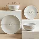 24 Piece Dinnerware Sets for 8, Premium Stoneware Plates and Bowls Sets, Microwave & Dishwasher Safe, Elegant Dishes for Entertaining & Special Occasions A Stunning Gift for Large Families