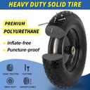 GICOOL 4.80/4.00-8 Wheelbarrow Tire, 14.5" Flat-free Solid Tire and Wheel with 5/8" Axle Bore Hole, 3-6" Centered Hub, for Wheelbarrow Trolley Dolly Go Kart, Universal Fit 3.50-8, 4.00-8
