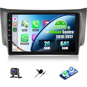 [1G+32G] Android 13 Car Stereo for Nissan Sentra 2013-2017 with GPS Navigation Head Unit Bluetooth Car Radio 10.1 Inch HD Touchscreen Mirror Link WiFi FM/RDS Radio USB SWC+Backup Camera Mic