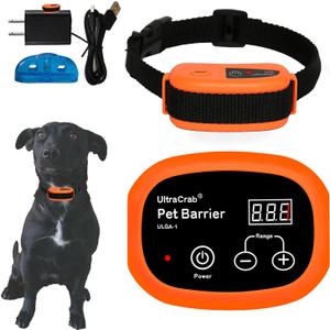 Indoor Pet Barrier for Dogs, Wireless Indoor Electric Fence, Pet Gate, Keeps Areas Off Limits, Dog Fence Waterproof/Rechargeable Training Collar (2 Dogs System)