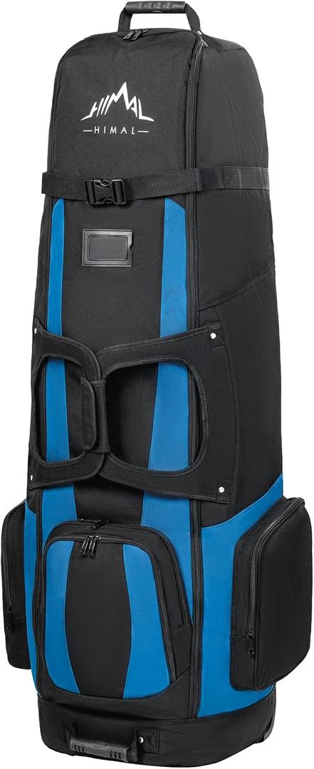 Soft-Sided Golf Travel Bags for Airlines with Wheels, Golf Club Travel Covers 900D Wear-Resistant Oxford, Waterproof, Universal Size (Black-Blue) Soft-Sided Golf Travel Bags for Airlines with Wheels, Golf Club Travel Covers 900D Wear-Resistant Oxford, Waterproof, Universal Size (Black-Blue)