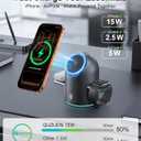 3 in 1 Wireless Charging Station for Apple Multiple Devices, 15W Magnetic Auto-Rotating Charger Stand, Touch Hidden System Wireless Charger Stand for iPhone 17 16 15 14 13 12, Apple Watch, AirPods pro