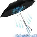3 in 1 Umbrella with Fan and Mist Spray, 2-Speed Rechargeable Cooling Umbrella with Built-in Fan Mister, Includes Custom Water Bottle, Portable Misting Sun Shade for Theme Park, Beach (Black)