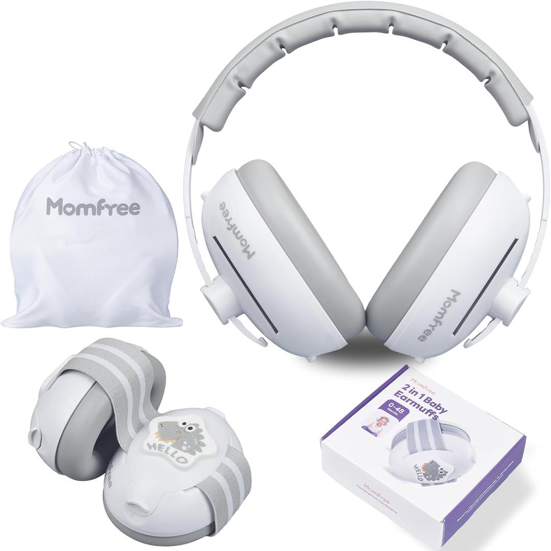 2 in 1 Baby Ear Muffs, Noise Reduction Earmuffs & Adjustable Headband for Baby, Hearing Protection Headphones