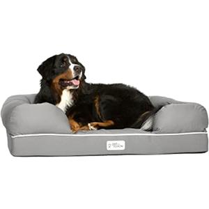 PetFusion Ultimate Dog Bed, Orthopedic Memory Foam, Multiple Sizes and Colors, Medium Firmness Pillow, Waterproof Liner, YKK Zippers, Breathable 35% Cotton Cover (X-Large (44x34"), Slate Grey)