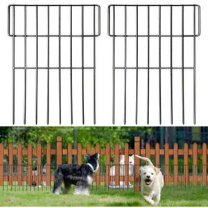 25 Pack Animal Barrier Fence, 17 in(H) X 27 Ft(L) Decorative Garden Fence, Rustproof Metal Wire Garden Border Fence, Dog Rabbits Ground Stakes Fence for Garden