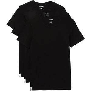 Lacoste Men's 100% Cotton Slim Fit Crew Neck Undershirt, 3-Pack, L