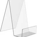 esowemsn 2pcs Clear Acrylic Book Stand Display with Ledge Easels Book Stand Holder Bookshelf,Table Picture Album and Brochure Holder for Books, Notebooks, Picture Albums