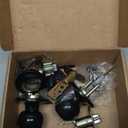 Amazon Basics Exterior Door Knob With Key Lock and Deadbolt, Keyed Alike, Coastal, Matte Black (Pack of 1)