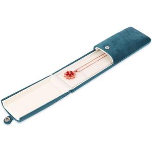 iSuperb Velvet Bracelets Box Necklace Jewelry Gift Box Necklace Pendant Bracelet Jewelry Packaging Boxes for Wedding Engagment Proposal (Long Chain Box)