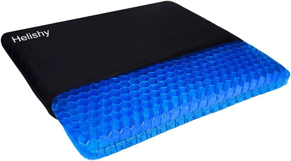 Gel Seat Cushion, Double Thick Egg Gel Cushion for Pressure Pain Relief, Breathable Wheelchair Cushion Chair Pads for Car Seat Office Chair (16x14x1.65inch) (16*14*1.65inch, 1-blue)