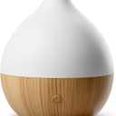Essential Oil Diffuser with Adapter, 100ml Small Aromatherapy Scent Machine for Home & Office Desk, 7 Color LED Cool Mist Humidifier, Auto Shut-Off, Classic Teardrop White