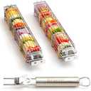 Large Kabob Grilling Basket with Removable Handle. Stainless Steel construction with a Larger Capacity (12 x 2 x 2) and secure easy-latch lid. (2-Piece Kabob Basket Set)