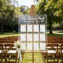 Wedding Seating Chart Board for Reception Display, Elegant Rustic Acrylic Welcome Please Eind Your Seat Sign, Wedding Guest Table list Signs Board with Seal Stickers & Cards