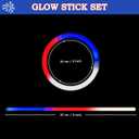 JOYIN 144 Pcs 4th of July Glow Sticks Bulk, Red White Blue 3 Colors in 1 Glow in the Dark Stick, Lightup Bracelet Necklace for Kids & Adults, Memorial Independence Day Party Accessory Favor Supply