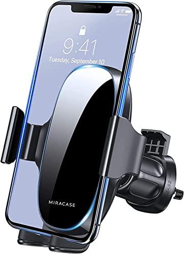 Miracase Upgraded Wider Clamp Phone Holders for Your Car, Metal Hook Air Vent Car Mount [Thick Cases Friendly] Automobile Hands Free Compatible with iPhone 17/16/15/14/13 Series All Smartphone
