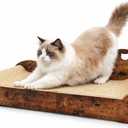 Upgraded Sisal Cat Scratcher Bed28" Cozy Cat Couch Lounger for Indoor Cats, Long Heavy Duty Scratch Pad for Big Cats up to 40lbs, Modern Furniture Protector