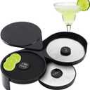 Homend Margarita Salt Rimmer Bar Quality Rimmer 3-Tier Rotating Trays Salt Sugar Lime Juice Bar Rimmer Great for Margaritas & Cocktails