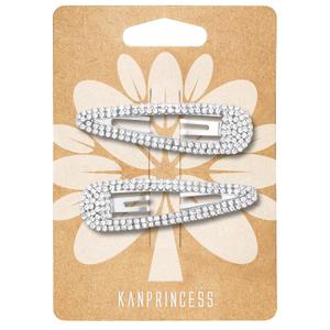 KANPRINCESS Hair Clip, 2Pcs 2.4Inch Rhinestone, Silver, Hair Barrettes for Women Girls Bridal, Wedding, Party, Prom