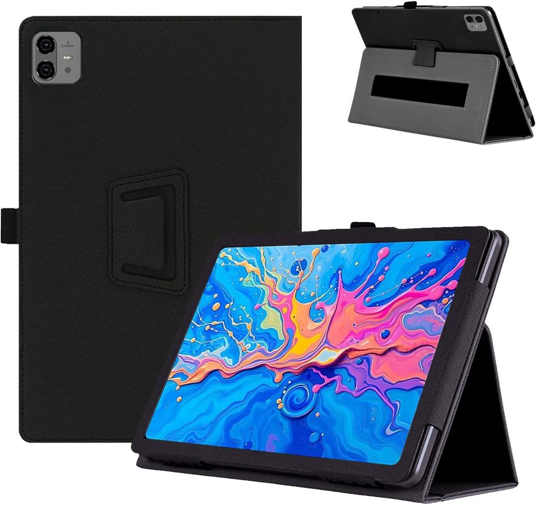Case for Teclast ArtPad Pro 12.7-Inch Tablet  Business PU Leather Cover with Hand Strap,Shockproof Two-Fold Stand Shell,Auto Sleep/Wake,for Teclast ArtPad Pro 12.7" Android Tablet(Black)