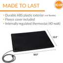 K&H Pet Products Lectro-Kennel Heated Outdoor Dog Pad, Durable Rigid ABS Plastic Waterproof Heated Pad for Dog & Cat Houses Outdoor, Washable Cover, Safety Listed - Small 18.5 X 12.5in Black 40W