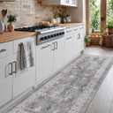 DEXI Hallway Runner Rug, 2x7 Distressed Non Slip Runners Carpet, Boho Vintage Soft Thin Indoor Rug, Stain Resistant Washable Entry Mat for Entryway Kitchen Laundry Room Living Room, Grey