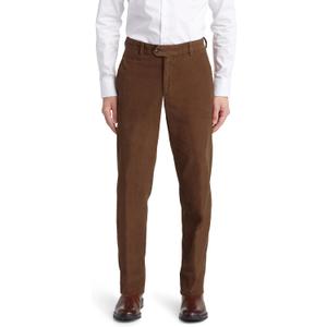 Men's Classic Fit Stretch Corduroy Dress Pants Expandable Waist Flat-Front Comfort Casual Slacks (30W x 30L, Burgundy)
