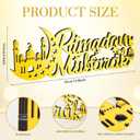 COCHIE Eid Mubarak Decorations Ramadan Decoration for Home Gold Wood Acrylic Stand Letters Islamic Tabletop Ramadan Mubarak Gifts Table Top Centerpiece Decor