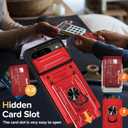 for Google Pixel 10/10 Pro & Pixel 9/9 Pro Case Wallet, Built-in Card Holder Case with Stand, Heavy Duty Shockproof Full Body Kickstand Cover, Phone Case with Screen Protector Red