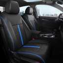 for Honda Civic Leather Seat Covers, Sedan EX 2022-2026, Sport 2025 2026, Custom Fit Car Seat Cover Full Set, Waterproof Accessories, Black Blue (60/40 Split Benches-with Rear Armrest)