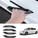 Shademax 4PCS Door Handle Protector for 2020-2024 2025 Tesla Model Y/ 2026 Model Y Juniper/ 2021-2025 2026 Model 3 Handle Cover Wrap Door Sill Protector Covers Accessories Anti-Freeze Glossy Black
