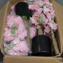 OUSHENG 2 Pack Artificial Cherry Blossom Tree, Fake Plants Indoor Decor, Faux Pink Sakura Flowers for Living Room Home House Entryway Bedroom Office Inside Decorations, 4FT