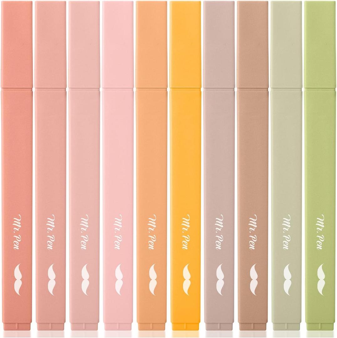 Mr. Pen- Aesthetic Bible Highlighters No Bleed Through, 10 Pack, Boho Colors, Cute Highlighter for Journaling Supplies and School Accessories, Bible Highlighters and Pens No Bleed