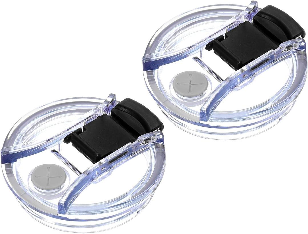 uxcell 2Pcs Lids Replacement for Tumbler Cup 40oz, Spill Proof Lid Stopper Straw Cup Lid, Leak Proof Splash Resistant Cover Lid for Cold Drinks, Black