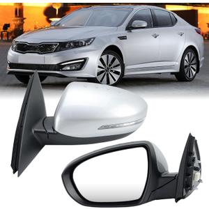 Driver Side Mirror Compatible with 2011 2012 2013 Kia Optima Mirrors with Turn Signal Light,Power Glass,Manual Folding,Silvery (5 Pins)