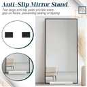 Colingmill 1 Pcs Wooden Floor Mirror Stand Anti Slip Base for Full Length Mirrors Stable Support Holder Bracket with Enlarged Non Slip Pads for Home Mirror Frames (14 x 2.7 x 1.7 Inches,White)