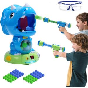EagleStone Moveable Dinosaur Shooting Toys Triceratops Action,Kids Shooting Games with LCD Score Record&LED, Enhancing Hand-Eye Coordination Toys for Boys and Girls