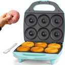 Bakers Friend Mini Donut Maker Machine for Home, 6 x 3'' Mini Doughnut Maker Machine, Donut Maker for Kids, Maquina Para Hacer Donas, Donut Baking Pan, Donut Party, Aqua