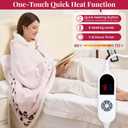 Wearable Heated Blanket Hoodie for Women, Valentines Day Gifts for Her Wife Women, Electric Throw Blanket, Heated Shawl Wraps Poncho, Mothers Day Birthday Anniversary Day Gift, Spoiled Wife Light Pink