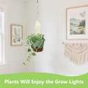Hanging Planters for Indoor Plants: 2 Pack Macrame Plant Hangers with Grow Lights and Self-Watering Pots, Large Hanging Pots with Drainage Holes & Removable Tray（10in Green Pot, Daylight Spectrum）