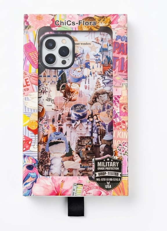 ChiCs-Flaura for iPhone 14 Plus & iPhone 15 Plus Case [Military-Grade Drop Protection/Serene Soft Slim TPU Protective/Camera Protection/for Women & Girls] - Cozy Winter Wonderland Collage Pattern