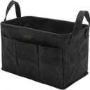 Storage Tool Case, 13.8 x 7.8 x 7.8 Inches, Rectangular Waxed Canvas Fabric Collapsible Tool Bag with Handles for Tools,Wrench Set,Screwdrivers (Black)